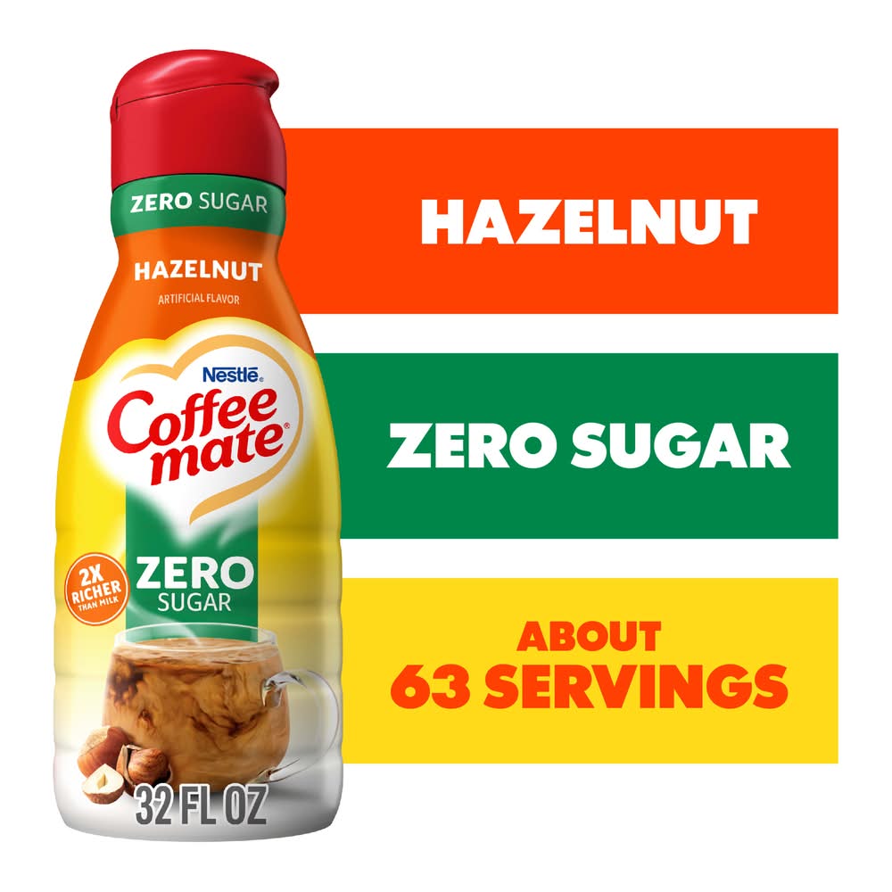 Coffee-Mate Sugar Free Coffee Creamer, Hazelnut (32 fl oz)