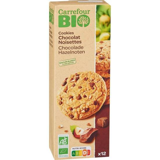 Carrefour Bio - Cookies chocolat noisettes (12)