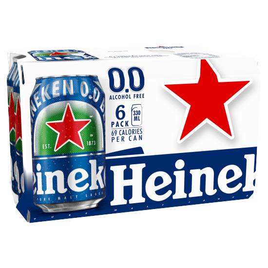 Heineken 0.0 Alcohol Free Lager Beer (6 x 330ml)