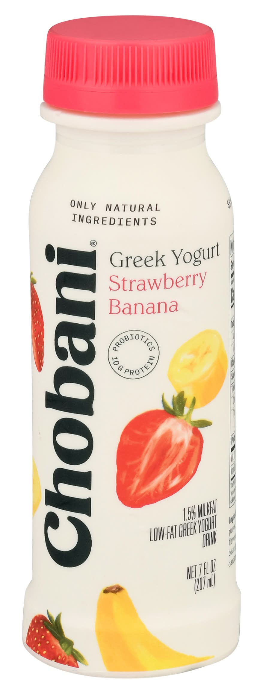 Chobani Low Fat Greek Yogurt Drink, Strawberry Banana (7 fl oz)