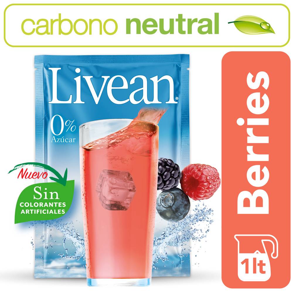 Livean jugo en polvo sabor berries (sobre 7 g)