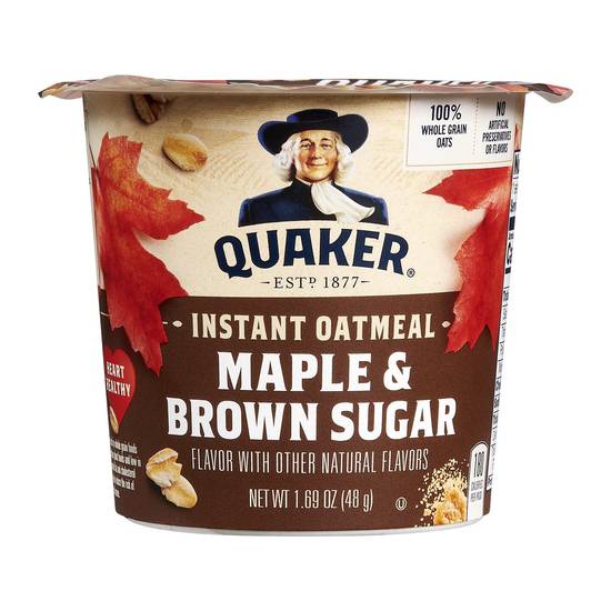 Quaker Instant Oatmeal Maple Brown Sugar Cup 1.69oz