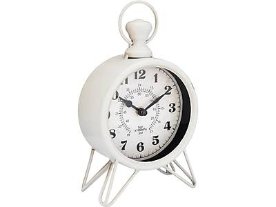 Westclox Table Clock, Metal, Antique White (91118)