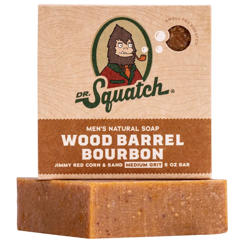 Dr. Squatch Wood Barrel Bourbon Scent Soap Bar 5 Oz 1 Pk