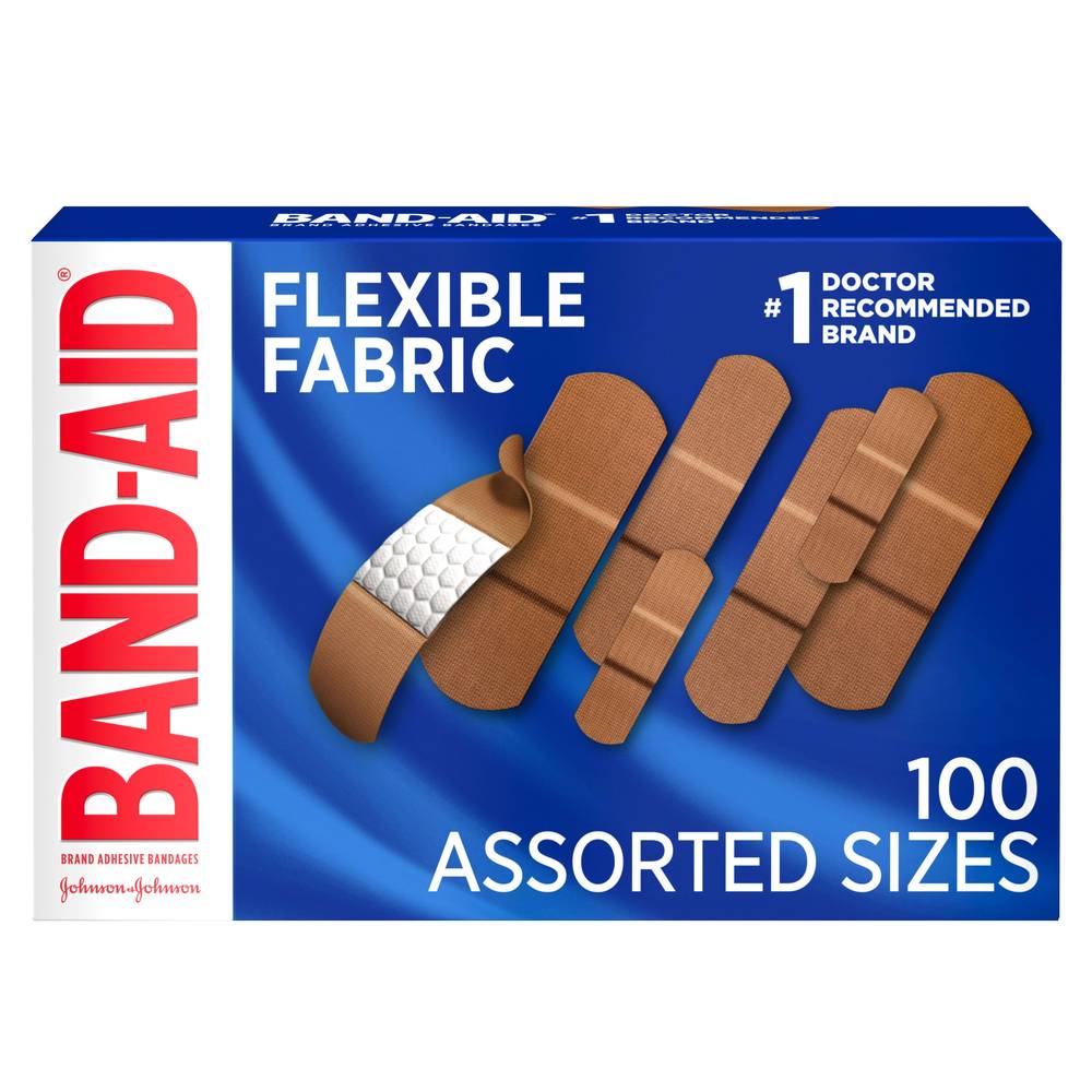Band-Aid Flexible Fabric Assorted Sizes Adhesive Bandages (3.6 oz)