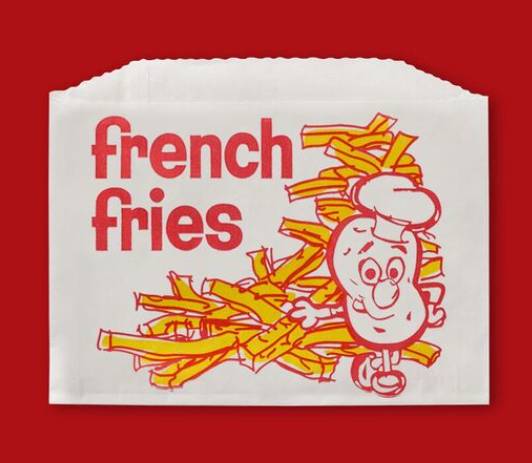 Fischer - 605 - 5.5X1X4 - Printed Large French Fry Bag - 8000/cs (1000 Units)