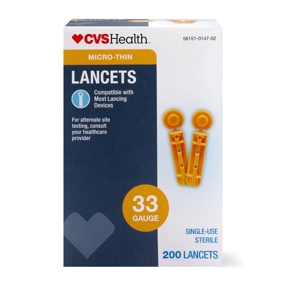 Cvs Health Micro Thin 33 Gauge Lancets, 200 Ct