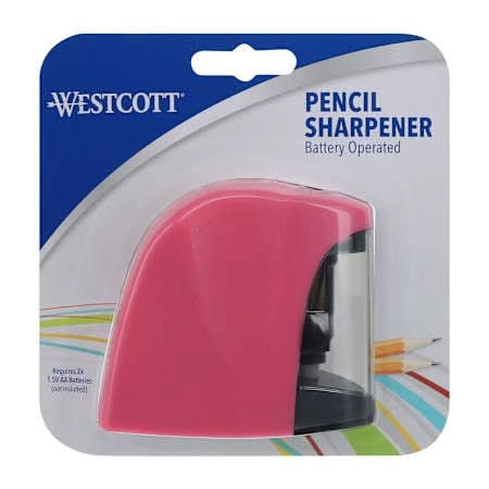 Westcott® Battery Operated Pencil Sharpener Pink