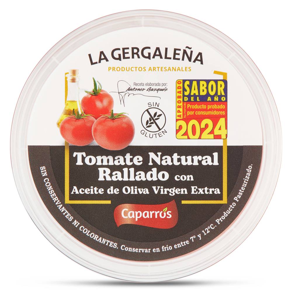 Tomate Rallado Natural La Gergaleña Tarrina 200 G