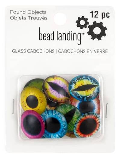 Bead Landing Found Objects Mixed Large Eye Glass Cabochons, 19 mm. (12 ct)