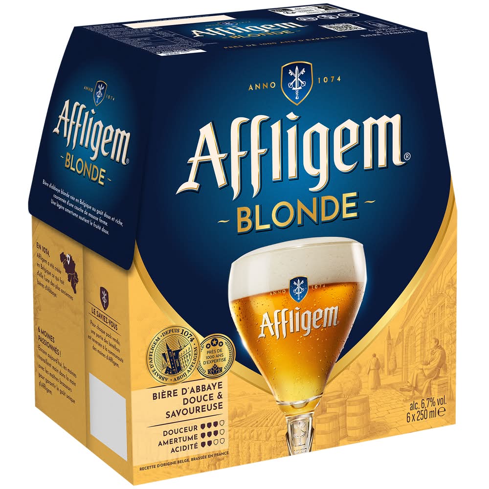 Affligem - Bière blonde d'abbaye (6 x 250ml)