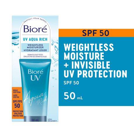 Bioré Aqua Rich Weightless Moisturizing Face Sunscreen Spf 50 (50 ml)