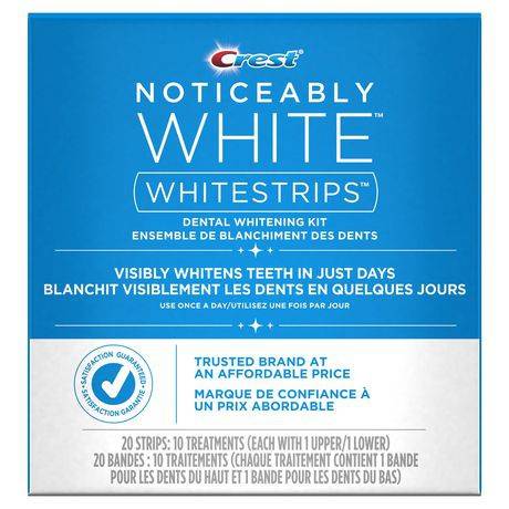 Crest Noticeably White Whitestrips Dental Whitening Kit (20 units)