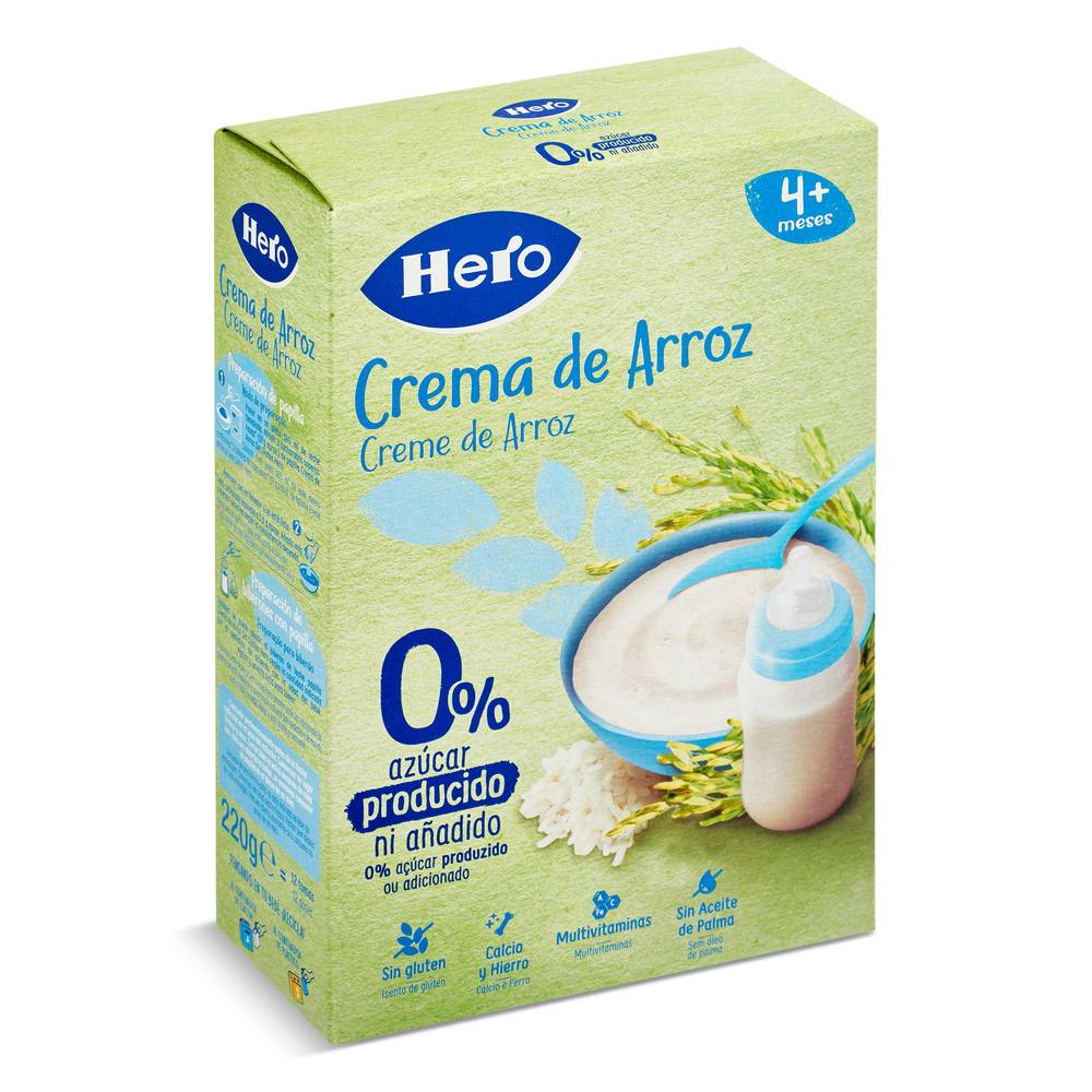 Papilla Crema De Arroz Sin Azúcares Añadidos Hero Caja 220 G