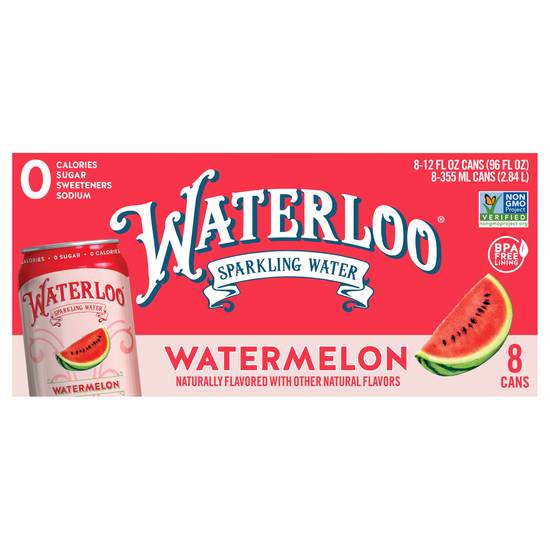 Waterloo Watermelon Sparkling Water (8 ct, 12 fl oz)