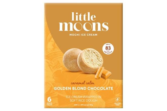 Little Moons Mochi Ice Cream Caramel Calm Golden Blond Chocolate 6 x 32g (192g)