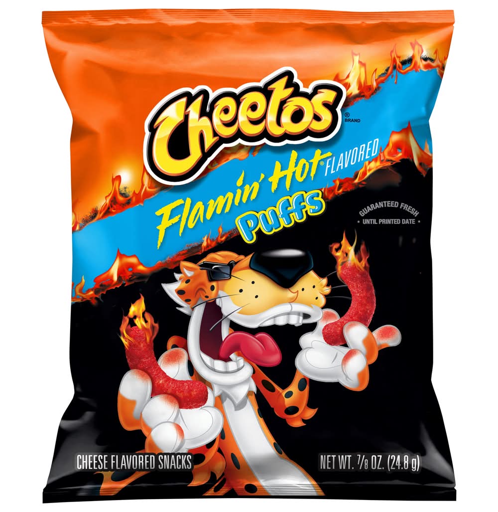 Cheetos Cheese Puffs Snacks, Flamin Hot (0.88 oz)