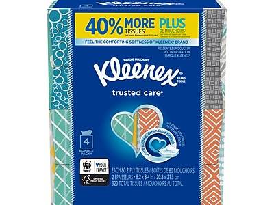 Kleenex Trusted Care Facial Tissue, 2-ply, 80 Tissues/Box (50184/37438)