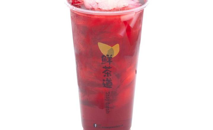 Thé au bleuet avec gelée de litchi /36.Blueberry Fruit Tea (w/ Coconut Jelly)蓝莓恋恋果