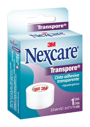 Nexcare · Transpore cinta adhesiva hipoalergénica, 2.5cm x 9.1m (10 g)