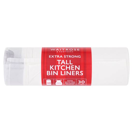 Waitrose Extra Strong Tall Kitchen Bin Liners (30ct)