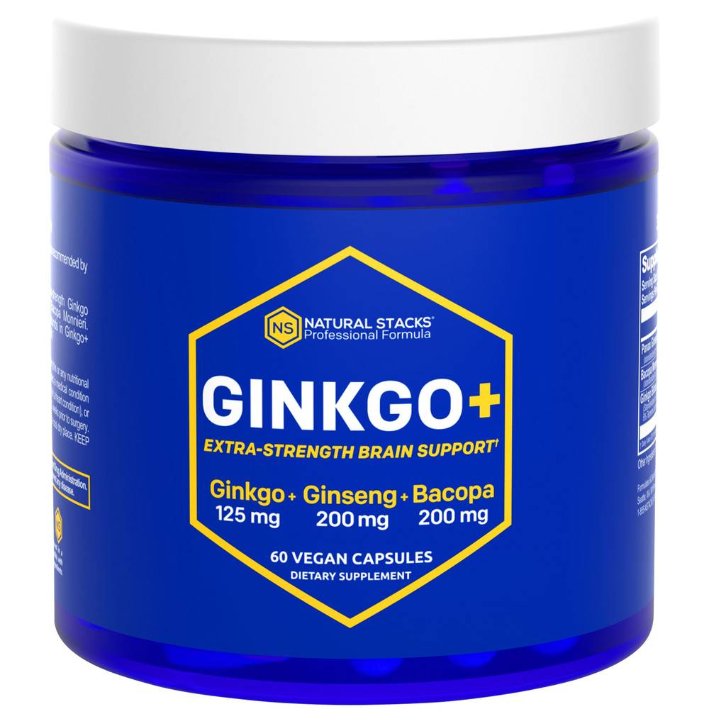 Natural Stacks Ginkgo Brain Support Dietary Supplement (60 ct)