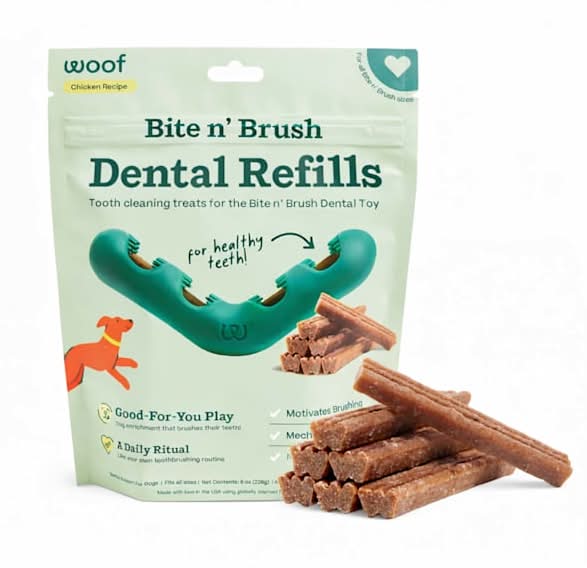 Woof Bite n' Brush Refills Dog Treat, 8 oz.