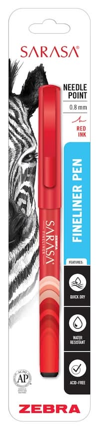 Sarasa Fineliner Red Pen, 1-ct.
