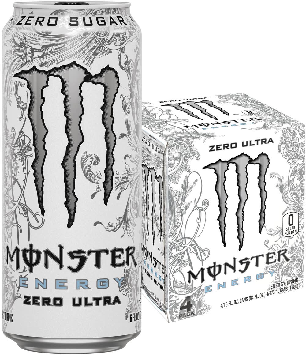 Monster Ultra Zero Sugar Energy Drink (4 x 16 fl oz)