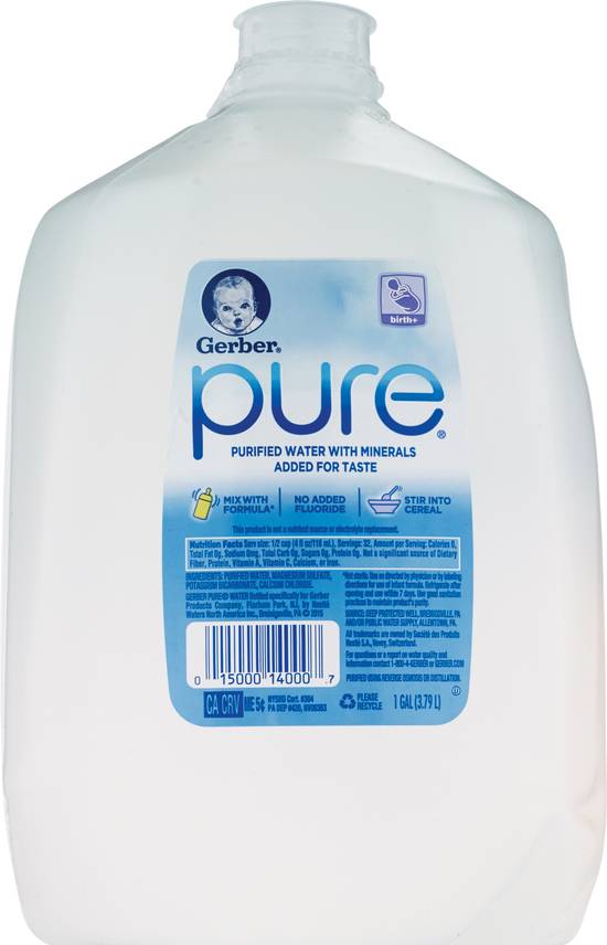 Gerber Pure Purified Water, 128 OZ