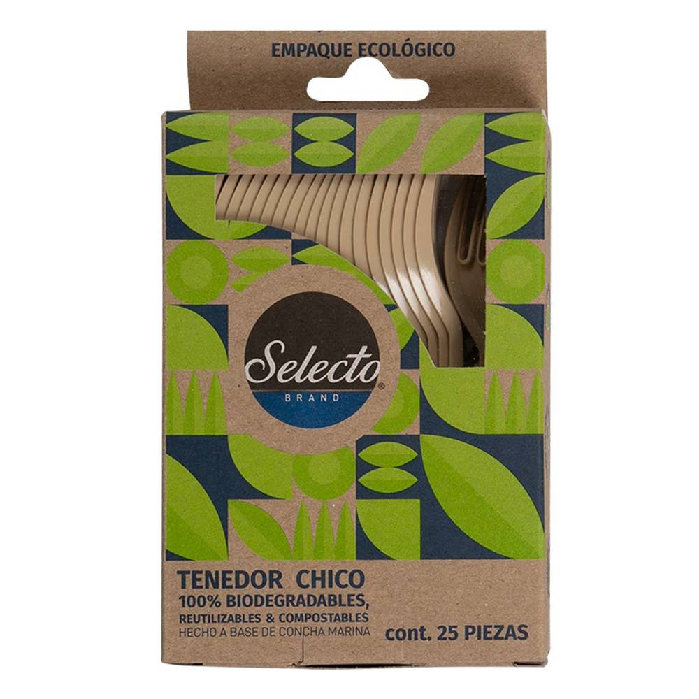 Selecto · Tenedor biodegradable, CH (25 un)