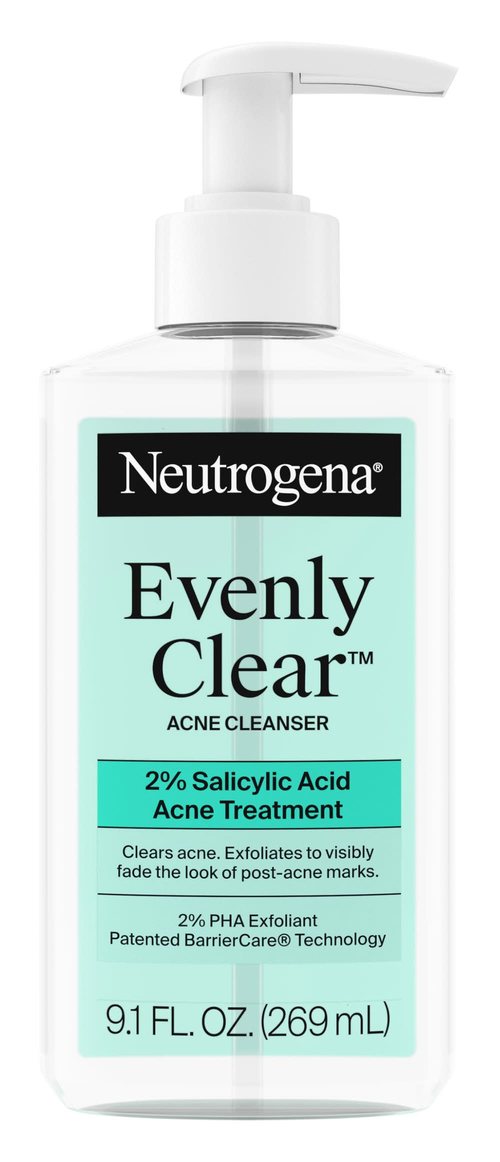 Neutrogena Evenly Clear 2% Salicylic Acid Acne Treatment Cleanser (9.1 oz)