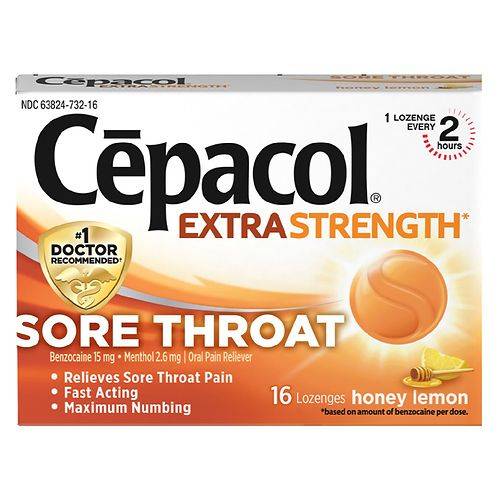 Cepacol Extra Strength Sore Throat Relief Lozenges Honey Lemon - 16.0 ea