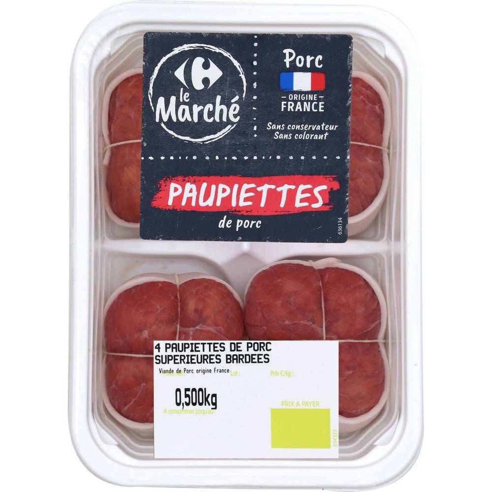 Carrefour Le Marché - Paupiettes de porc sans conservateur sans colorant (500g)