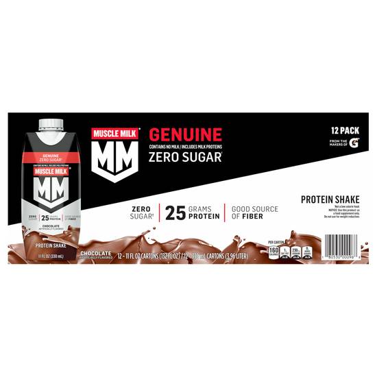 Muscle Milk Genuine Chocolate Protein Shake (12 x 11 fl oz)