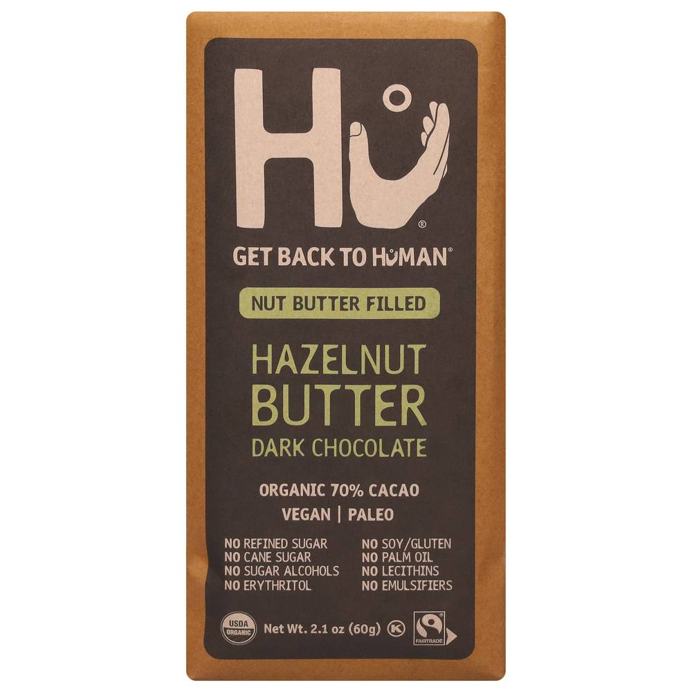 Hu Organic Butter Dark Chocolate Bar, Hazelnut (2.1 oz)