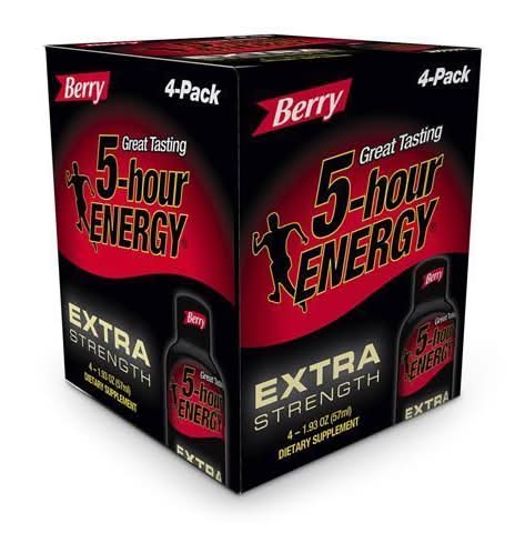 5-Hour Energy Shot Extra Strength, Berry (4 x 57 ml)