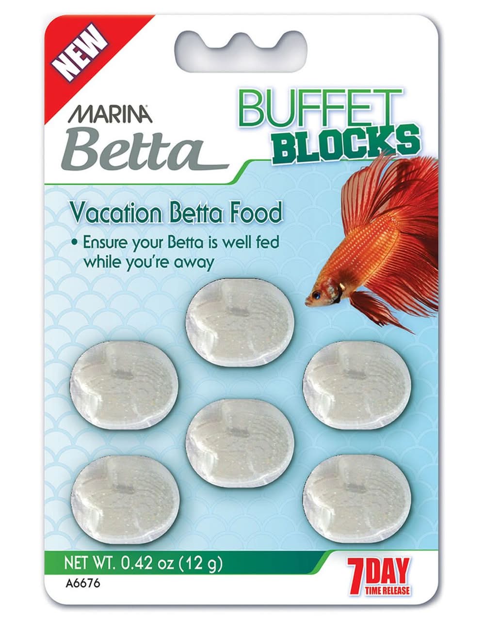 Marina Betta Buffet Blocks Vacation Fish Food, 0.42 oz