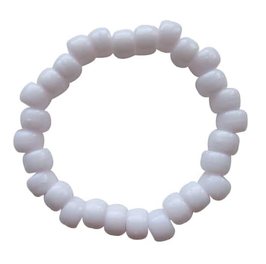 Creatology Opaque Pony Beads (0.23 In X 0.35 In/White)