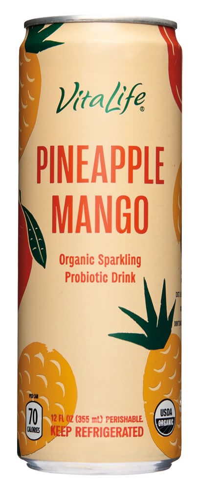 VitaLife Organic Sparkling Protein Drink, Pineapple Mango (12 fl oz)