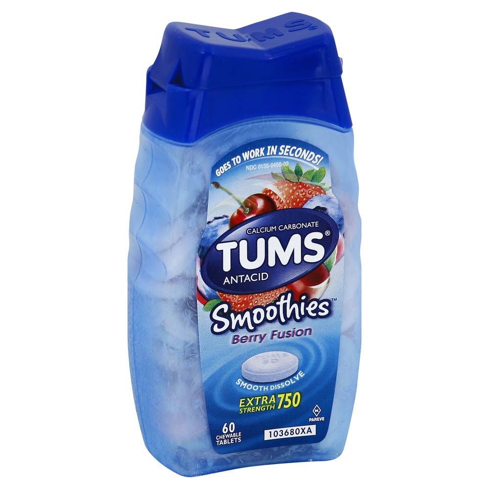 Tums Extra Strength 750 Berry Fusion Chewable Antacids Tablets