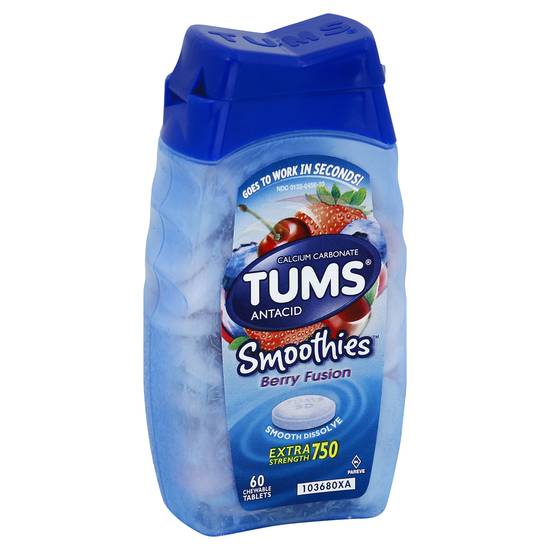 Tums Extra Strength 750 Berry Fusion Chewable Antacids Tablets