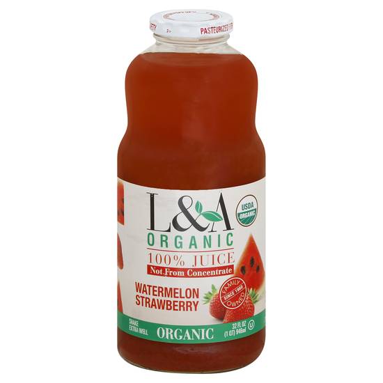 L&A Organic Watermelon Strawberry 100% Juice (32 fl oz)