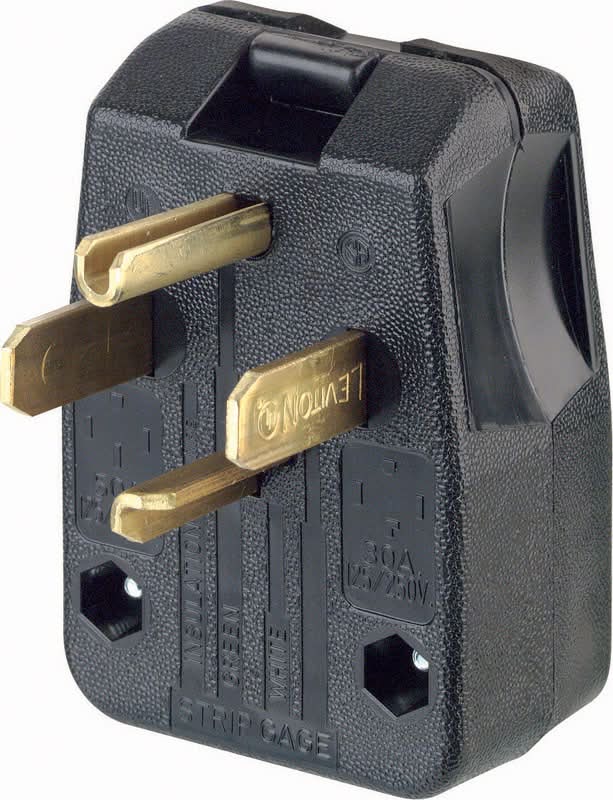 Leviton Commercial Thermoplastic Straight Blade Plug 14-30P/14-50P 14-6 Awg 3 Pole 4 Wire