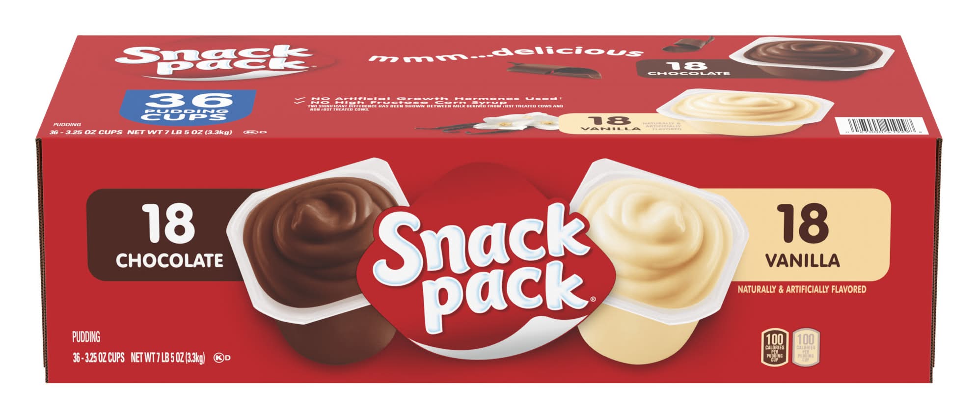 Snack Pack Chocolate & Vanilla Pudding Cups (116.4 oz, 36 ct)