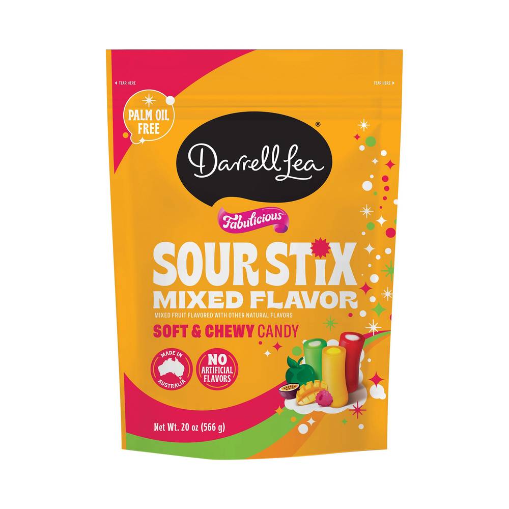 Darrell Lea Fabulicious Sour Stix