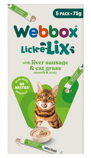 Webbox Lick E Lix With Liver Sausage & Cat Grass Tasty Yoghurty Treats (5 pack)