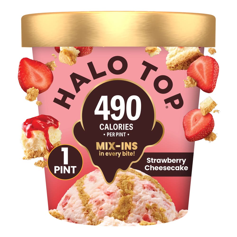 Halo Top Light Ice Cream, Strawberry Cheesecake (1 pint)
