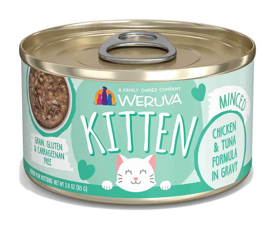 Weruva Minced in Gravy Kitten Wet Cat Food, Chicken-Tuna (3 oz)