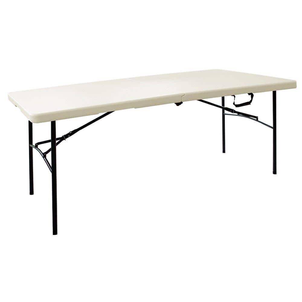 Hdx 6 Ft. Earth Tan Folding Resin Table